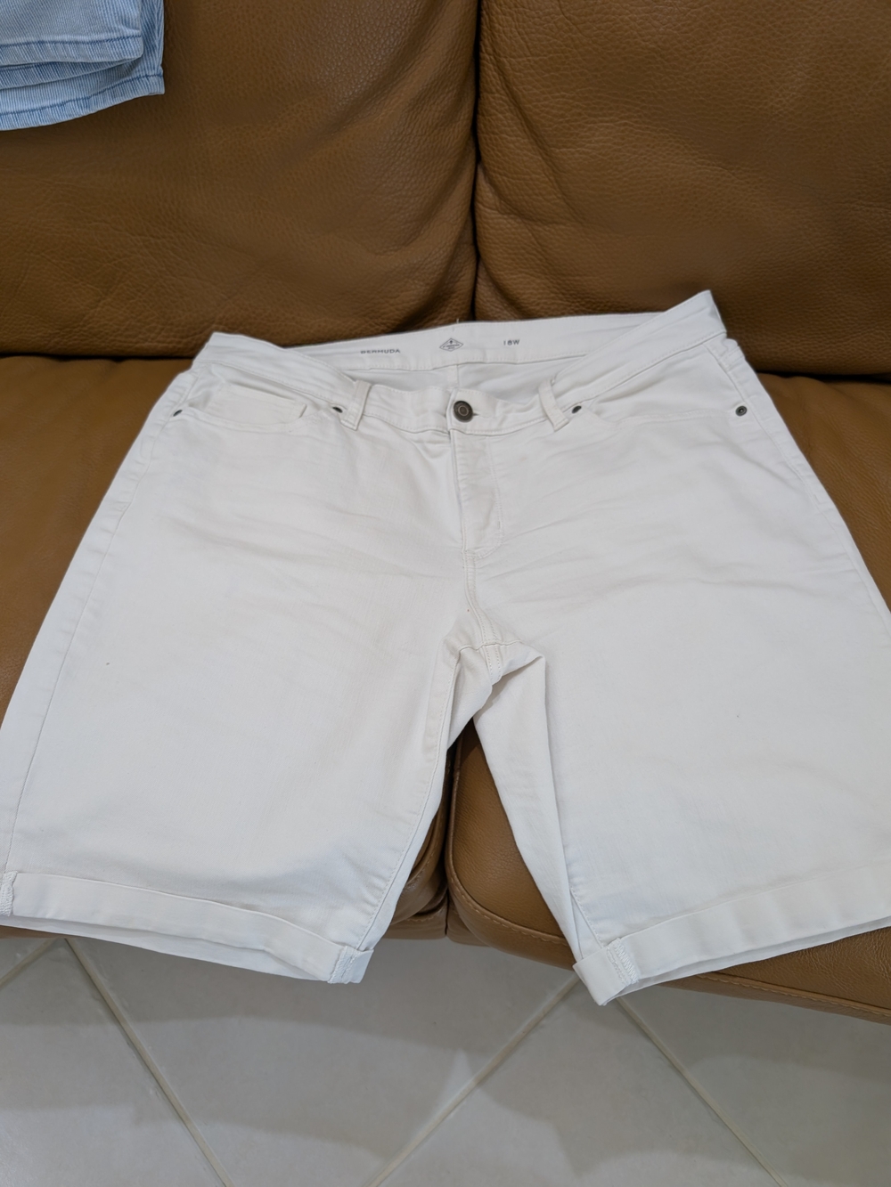 St. Johns Bay White Jean Bermuda Shorts